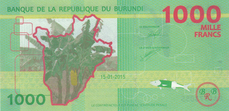 P51 Burundi 1000 Francs Year 2015